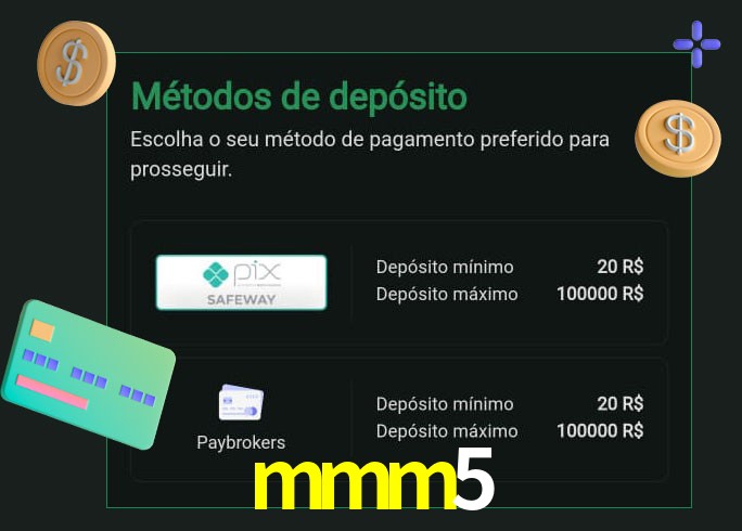 O cassino mmm5 oferece uma grande variedade de métodos de pagamento